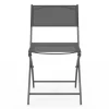 Lot de 6 chaises de jardin pliantes gris anthracite en métal et textilène
