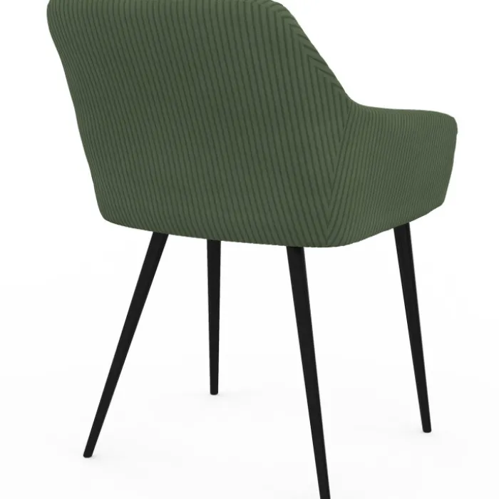 Lot de 2 chaises de salle à manger, fauteuils de table en velours côtelé vert kaki
