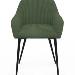 Lot de 2 chaises de salle à manger, fauteuils de table en velours côtelé vert kaki