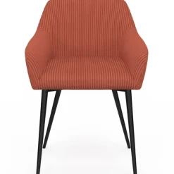 Lot de 2 chaises de salle à manger, fauteuils de table JANY en velours côtelé terracotta
