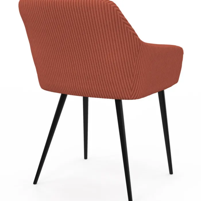 Lot de 2 chaises de salle à manger, fauteuils de table JANY en velours côtelé terracotta