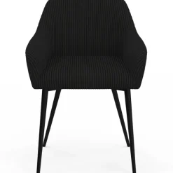 Lot de 2 chaises de salle à manger, fauteuils de table en velours côtelé noir