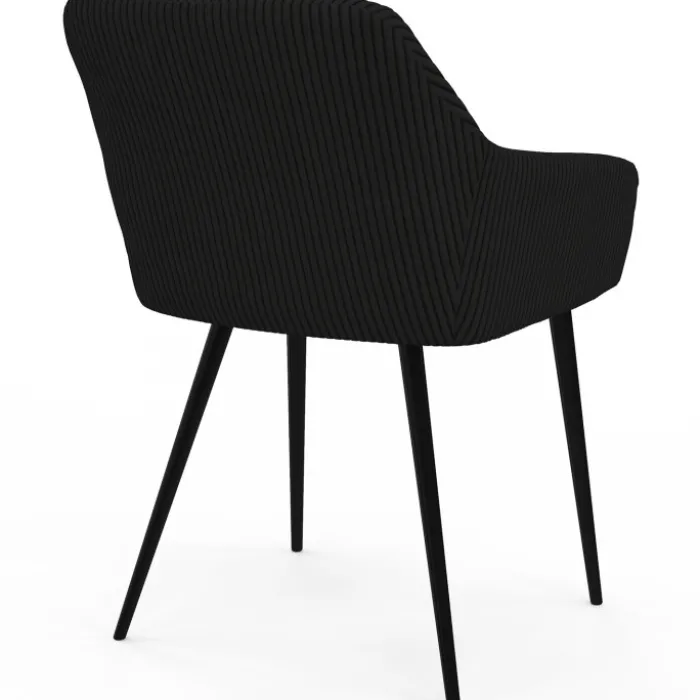 Lot de 2 chaises de salle à manger, fauteuils de table en velours côtelé noir