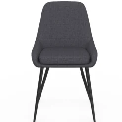 Lot de 6 chaises en tissu gris avec accoudoirs