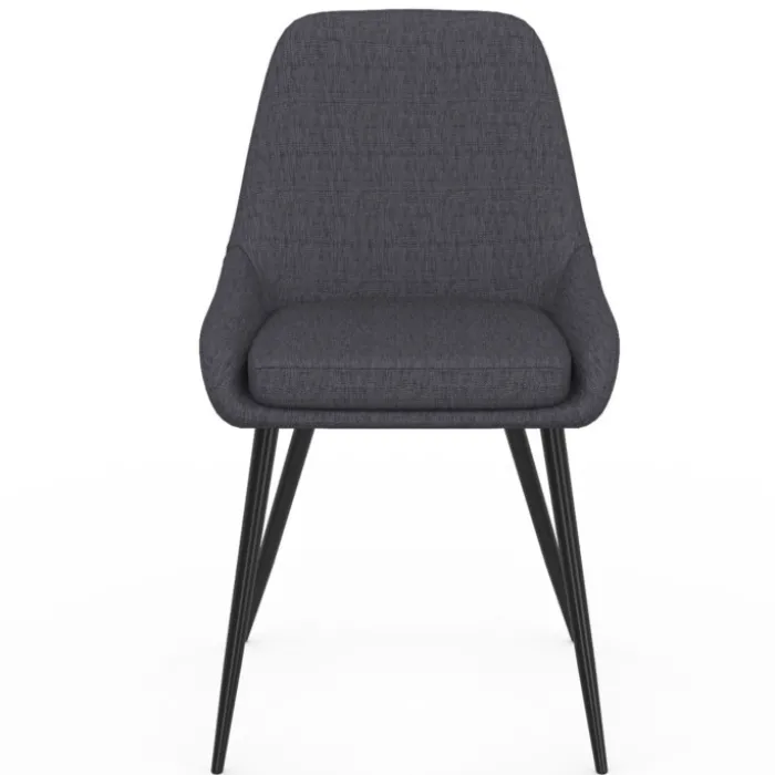 Lot de 6 chaises en tissu gris avec accoudoirs