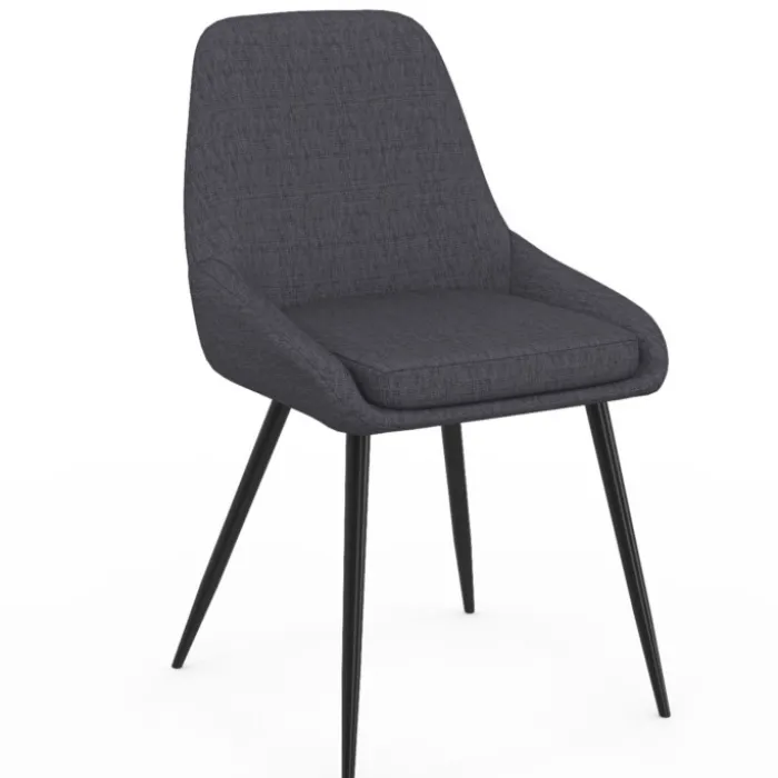 Lot de 6 chaises en tissu gris avec accoudoirs