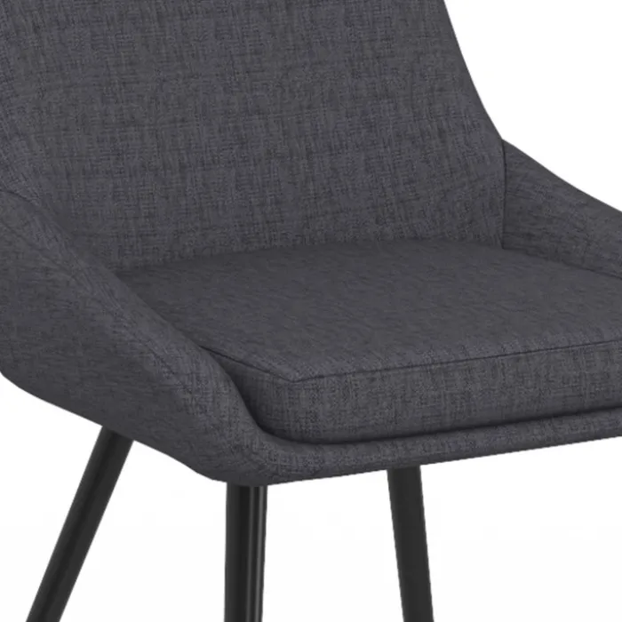 Lot de 6 chaises en tissu gris avec accoudoirs