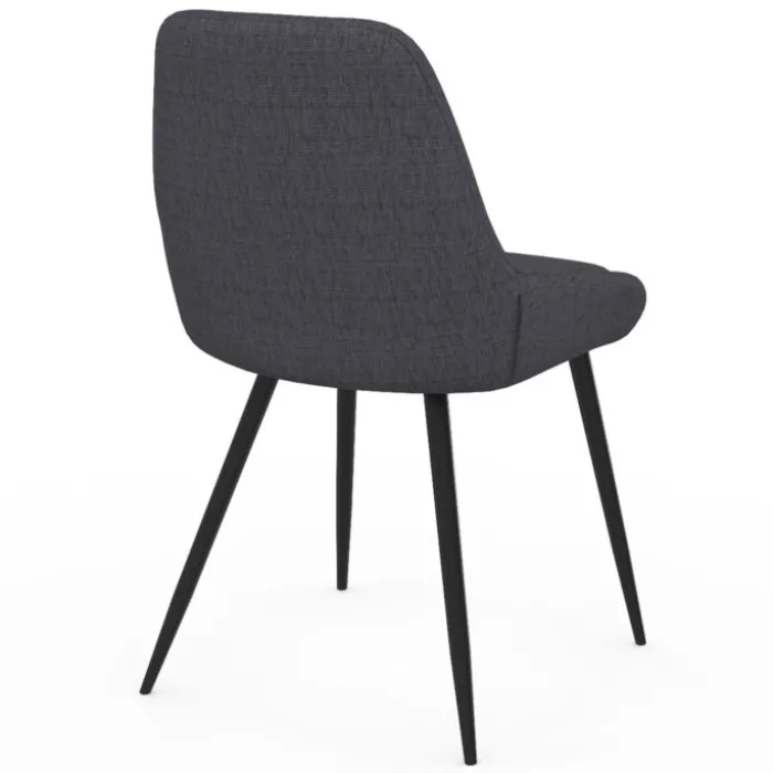 Lot de 6 chaises en tissu gris avec accoudoirs