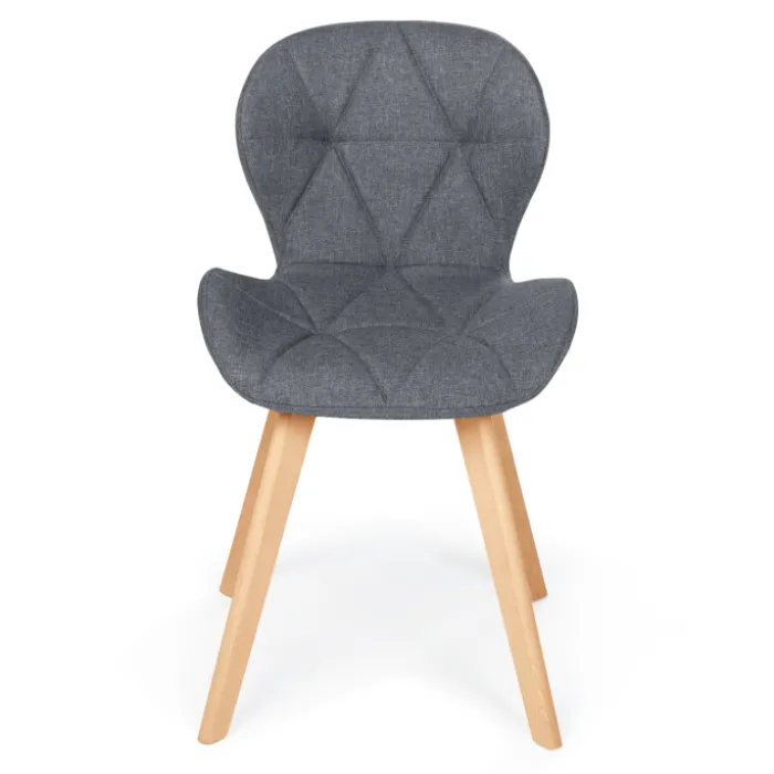 Lot de 4 chaises en tissu gris foncé design pour salle à manger