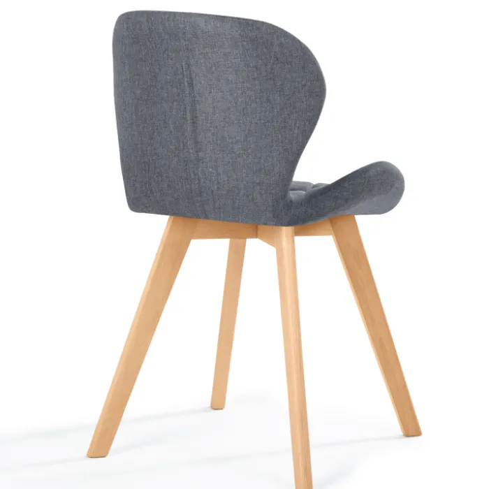 Lot de 4 chaises en tissu gris foncé design pour salle à manger