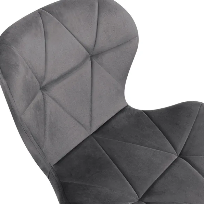 Lot de 6 chaises en velours avec assises matelassées bleu, gris et jaune