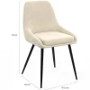 Lot de 4 chaises en velours mix color crème, gris clair, gris foncé, rose avec accoudoirs