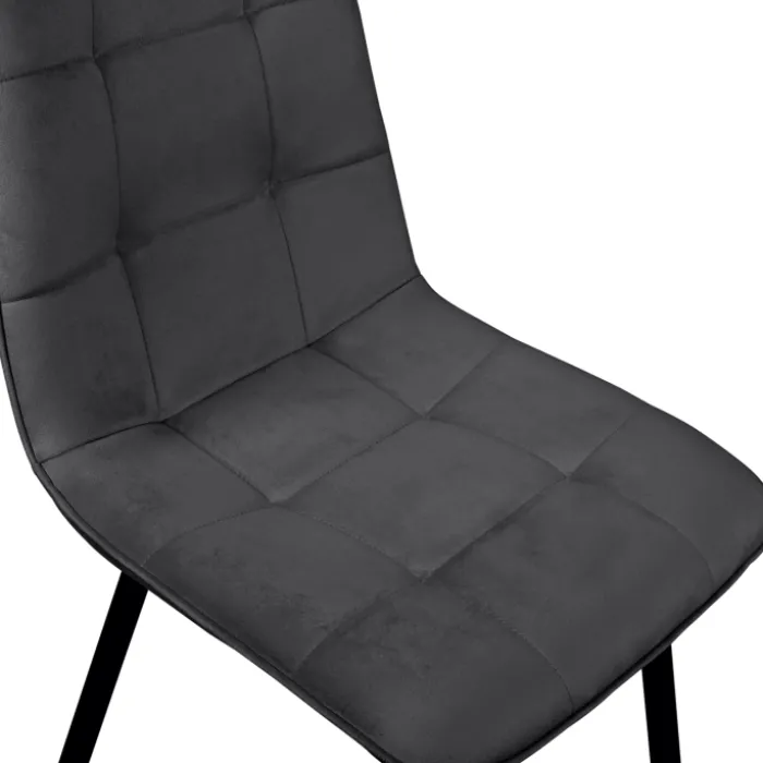 Lot de 4 chaises en velours gris foncé