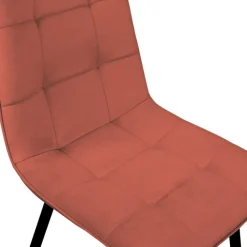 Lot de 4 chaises en velours terracotta avec des assises matelassées