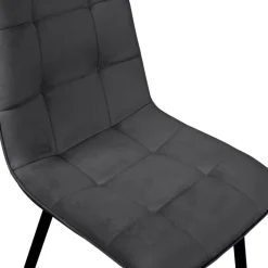 Lot de 6 chaises en velours mix color bleu et gris matelassées