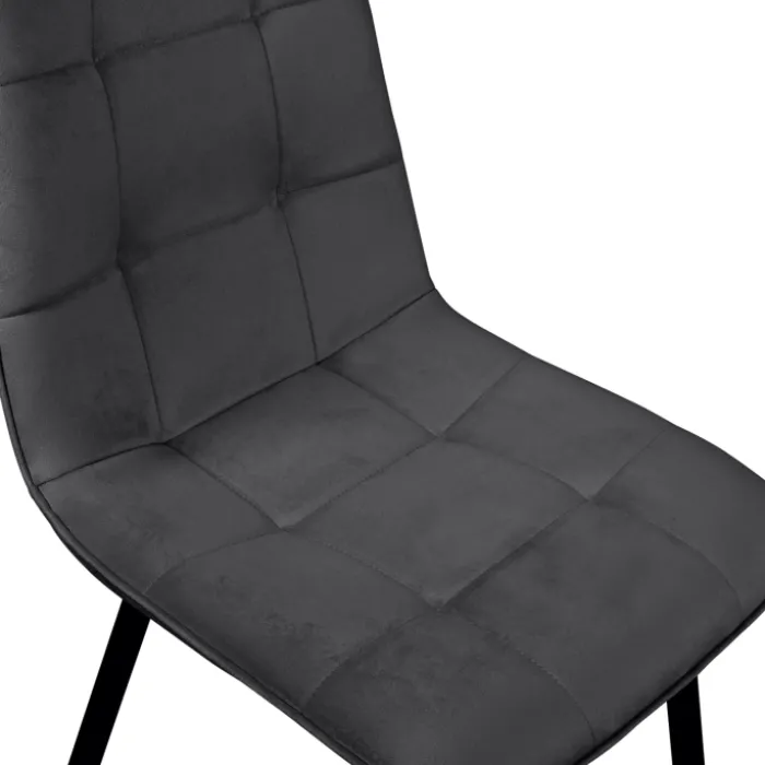 Lot de 6 chaises en velours mix color bleu et gris matelassées