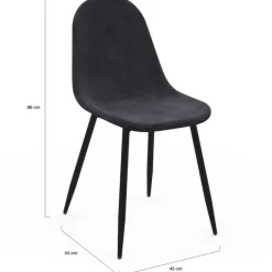 Lot de 6 chaises en velours mix color bleu x2, jaune, gris clair et gris foncé x2