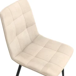 Lot de 6 chaises en velours beige