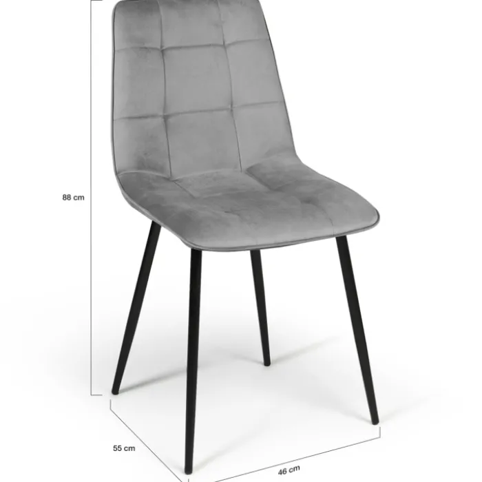 Lot de 4 chaises en velours plusieurs couleurs