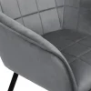 Lot de 2 chaises en velours gris avec accoudoirs