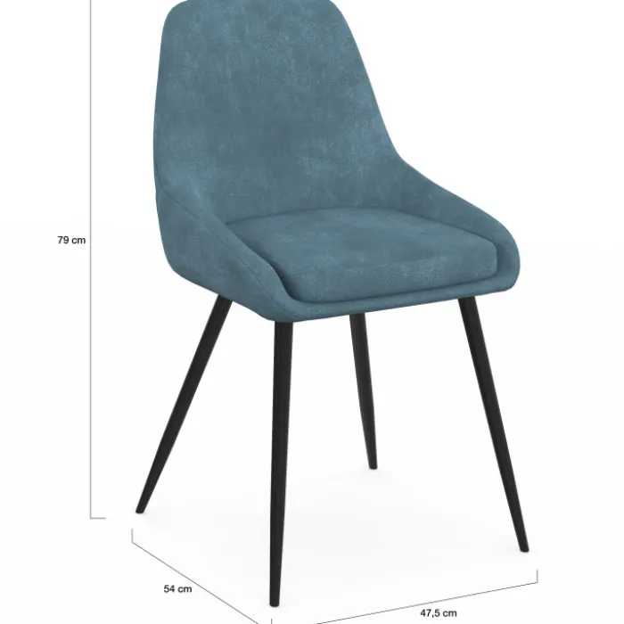 Lot de 6 chaises en velours mix color pastel bleu x2, gris foncé x2, gris clair, rose avec accoudoirs