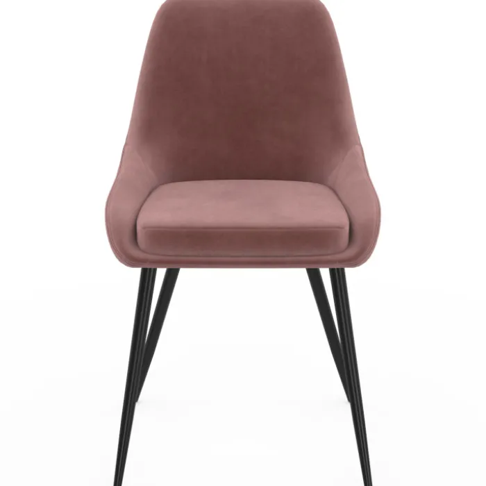 Lot de 6 chaises en velours mix color pastel bleu x2, gris foncé x2, gris clair, rose avec accoudoirs