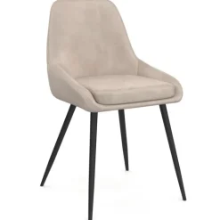 Lot de 6 chaises en velours taupe avec accoudoirs