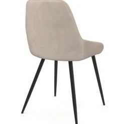 Lot de 6 chaises en velours taupe avec accoudoirs