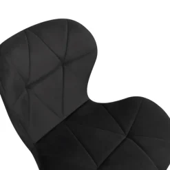 Lot de 4 chaises en velours noir pieds noirs