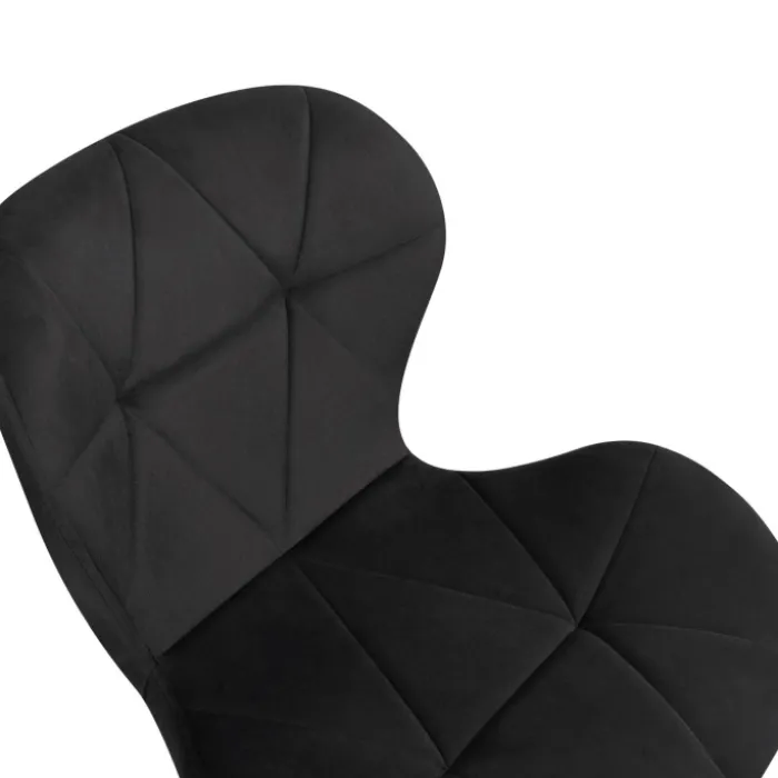 Lot de 4 chaises en velours noir pieds noirs