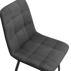 Lot de 6 chaises en velours couleur pastel bleu, rose et gris matelassées