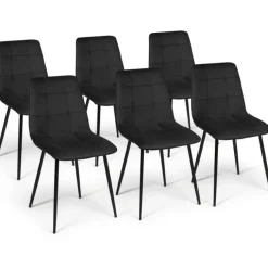 Lot de 6 chaises en velours noir