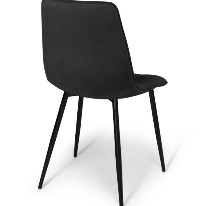 Lot de 6 chaises en velours noir