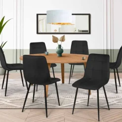 Lot de 6 chaises en velours noir