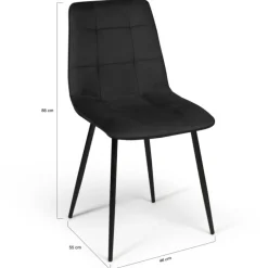 Lot de 6 chaises en velours noir
