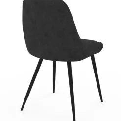 Lot de 6 chaises en velours noir avec accoudoirs