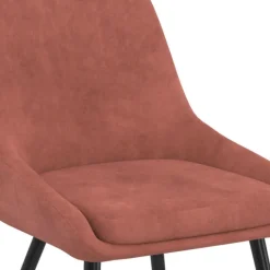 Lot de 4 chaises en velours terracotta avec accoudoirs