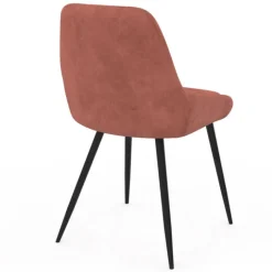 Lot de 4 chaises en velours terracotta avec accoudoirs