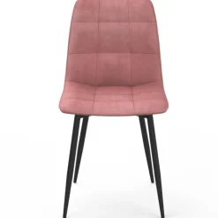 Lot de 8 chaises en velours mix color bleu x3, rose x3, jaune ocre x2