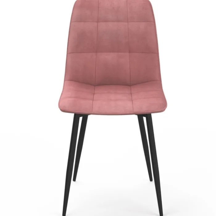 Lot de 8 chaises en velours mix color bleu x3, rose x3, jaune ocre x2