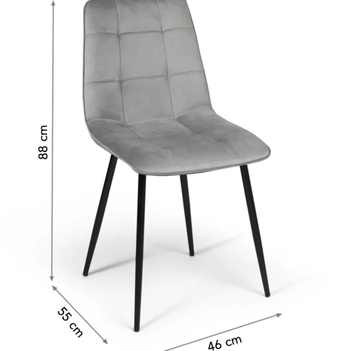 Lot de 4 chaises grises pour salle à manger