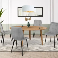 Lot de 4 chaises grises pour salle à manger