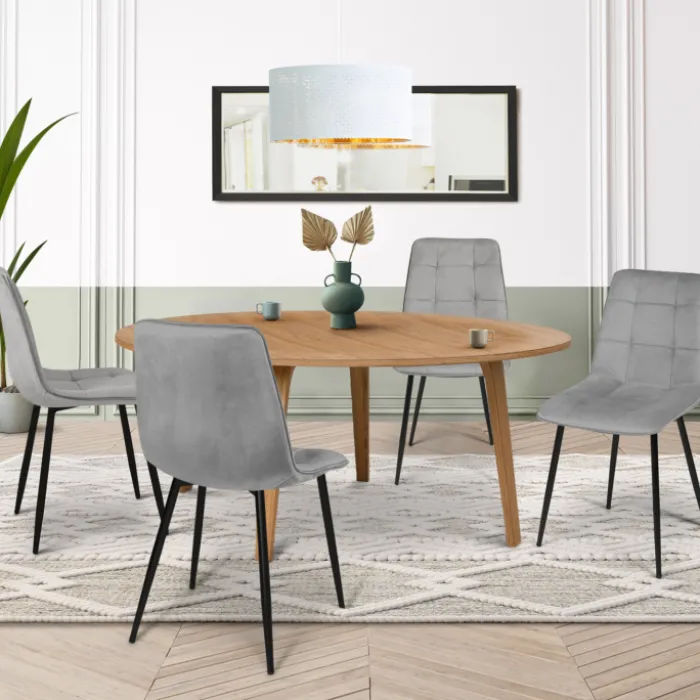 Lot de 4 chaises grises pour salle à manger