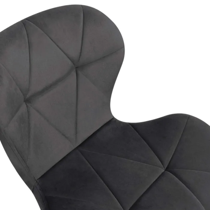 Lot de 4 chaises matelassées velours gris foncé