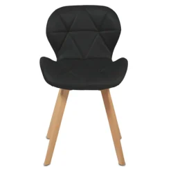 Lot de 4 chaises matelassées noires