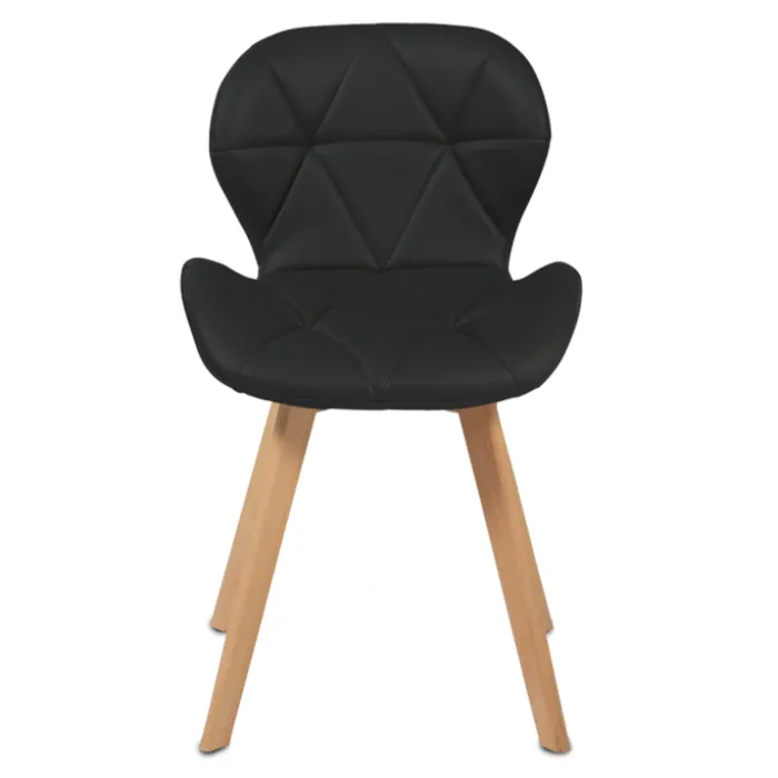 Lot de 4 chaises matelassées noires