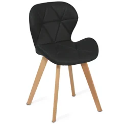 Lot de 4 chaises matelassées noires