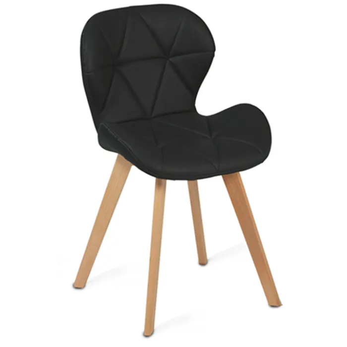Lot de 4 chaises matelassées noires