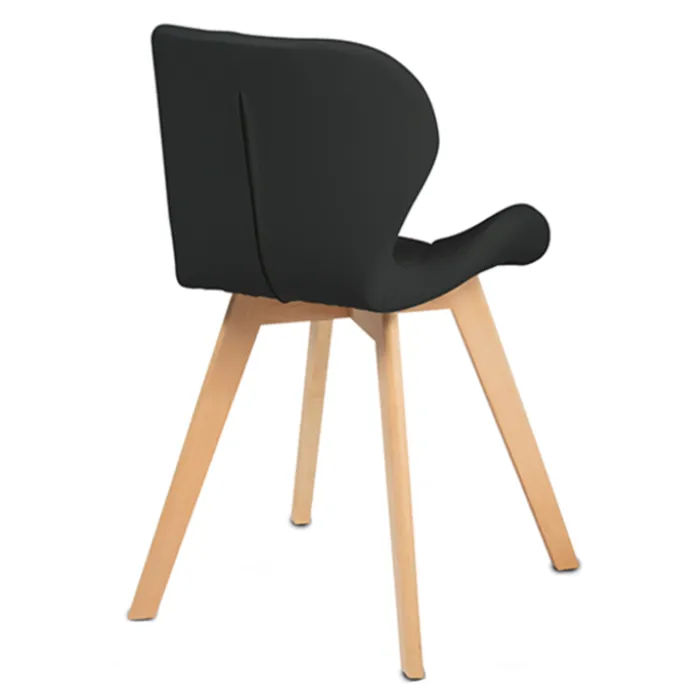 Lot de 4 chaises matelassées noires