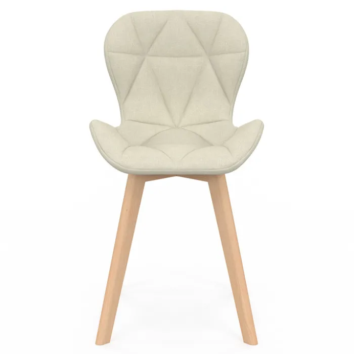 Lot de 4 chaises matelassées en tissus mix color bleu, gris, beige et noir